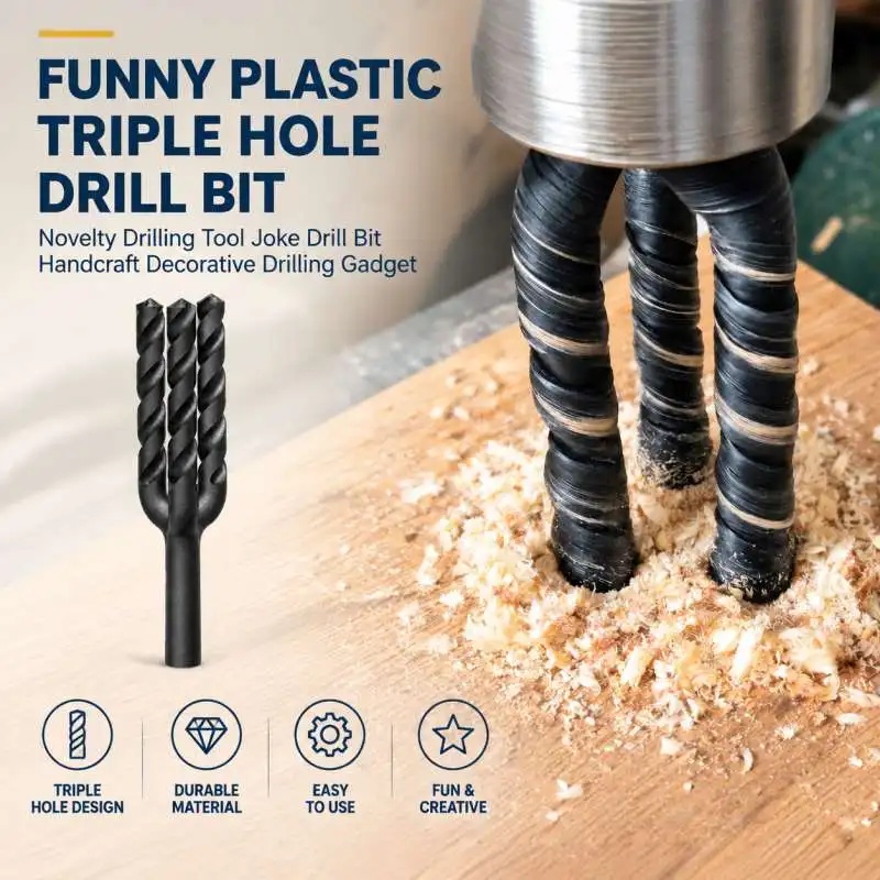 面白いプラスチック製の三穴ドリルビット。ユニークなドリルツー - Woodworking Jokes のレビューと価格