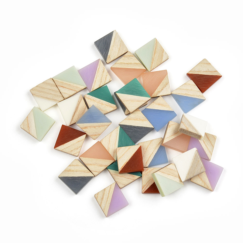 20個の丸い正方形の星の形をしたジュエリーアクセサリー,天然 - Woodworking Resin のレビューと価格
