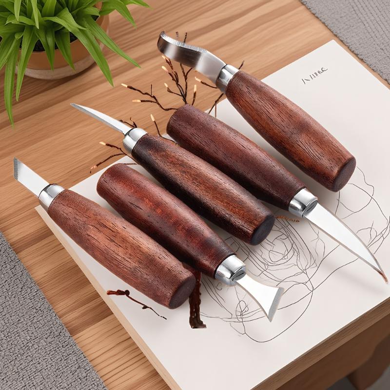 5 個のツール木彫り用ノミ木工カッターハンドツールセット木彫 - Wood Chisel Set のレビューと価格