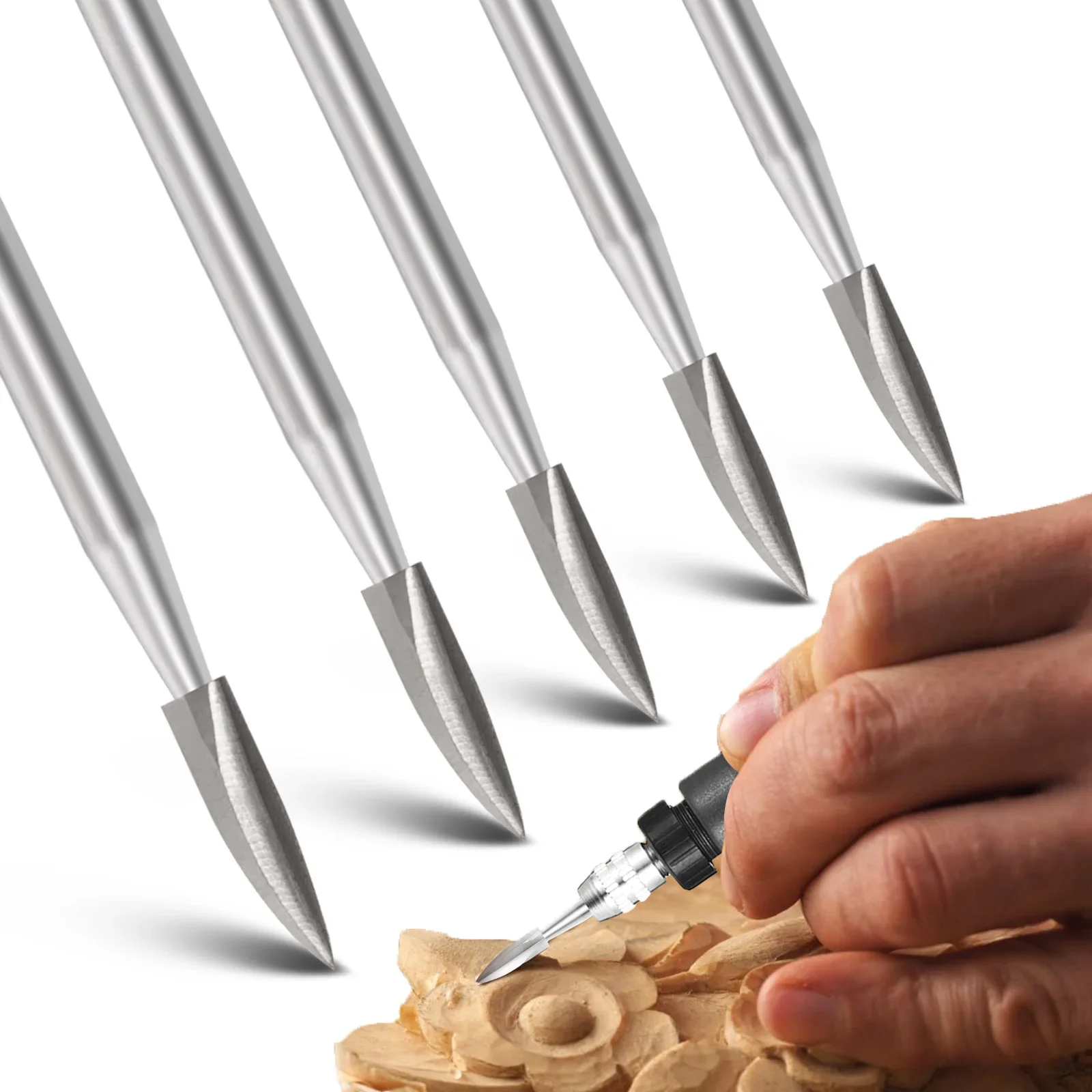 5個の回転工具木彫りビットセット - DIYおよびプロの木工 - Wood Chisel Set のレビューと価格