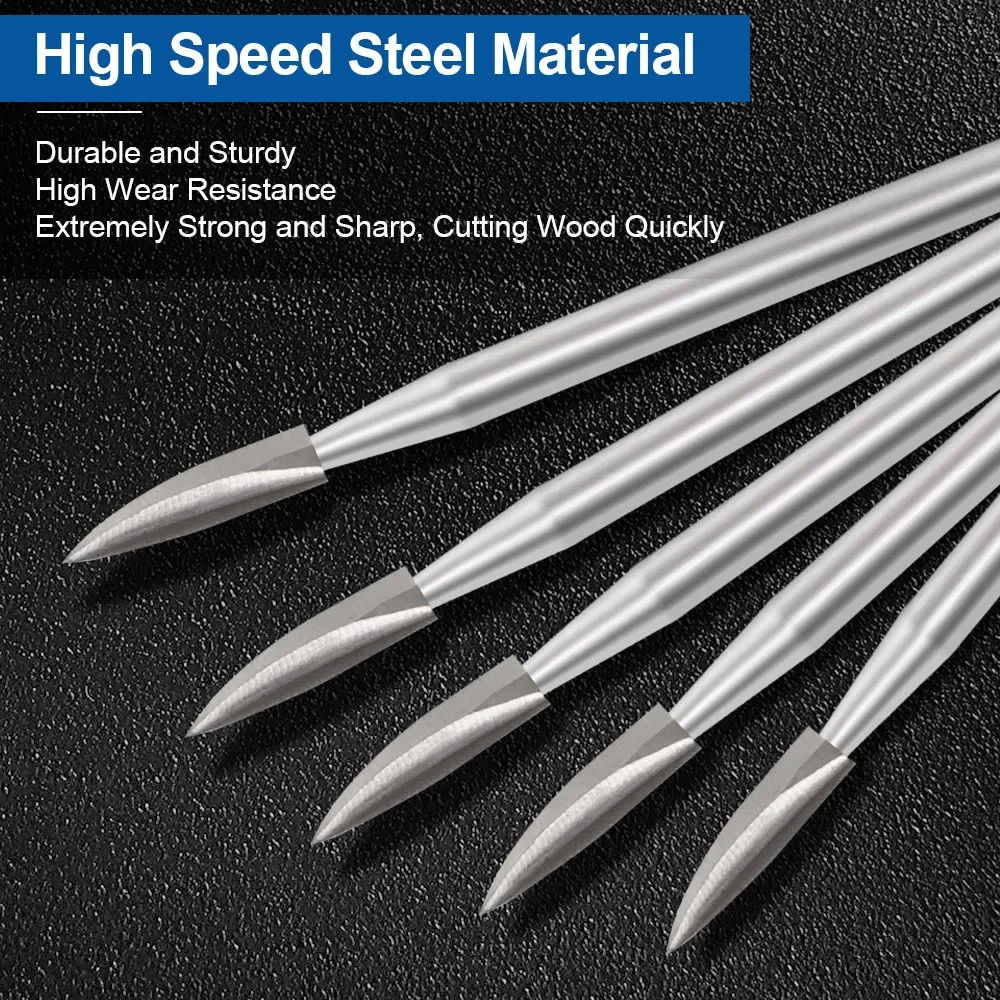 5個の回転工具木彫りビットセット - DIYおよびプロの木工 - Wood Chisel Set のレビューと価格