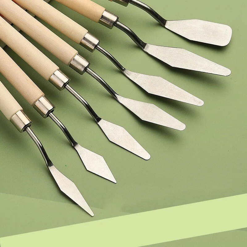 7 ピース/セットステンレス鋼油絵ナイフセットアーティストア - Drawknife Blade のレビューと価格