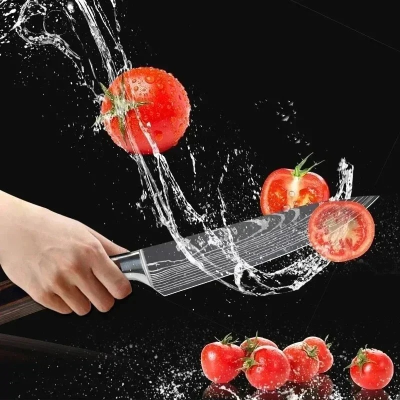 シェフ日本の包丁 7CR17 高炭素ステンレス鋼ダマスカス描 - Drawknife Blade のレビューと価格