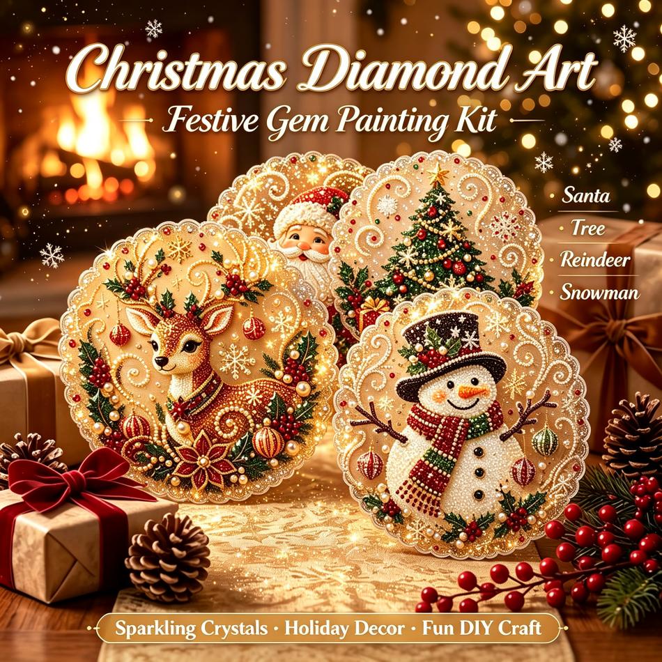 クリスマスを盛り上げる、ダイヤモンドアートキット。木製のクリ - Woodworking Resin のレビューと価格