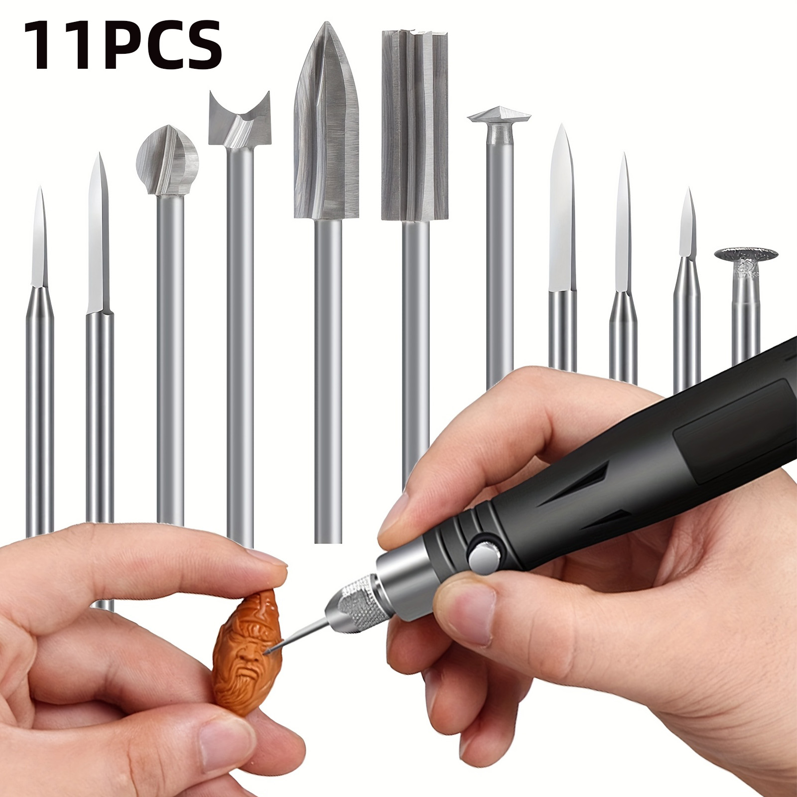 11 個 HSS 彫刻ドリルビットセット 1/8 シャンク  - Wood Chisel Set のレビューと価格